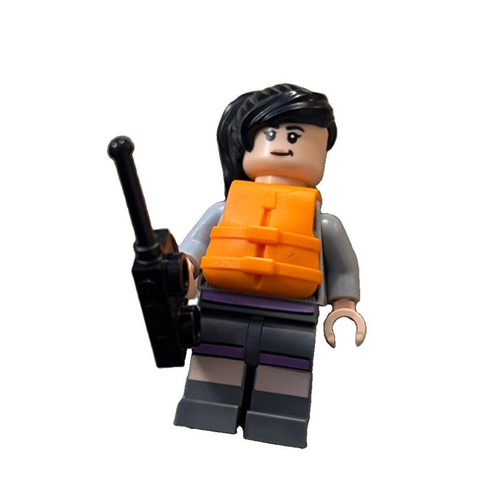 LEGO Yaz Minifigure 76942 Orange Life Jacket Jurassic World Figure - Picture 1 of 2